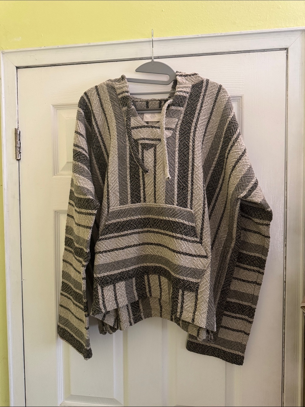 MEN’s Fear of God Hooded Baja Sweater in Cream and Gray size SMALL (36-38)